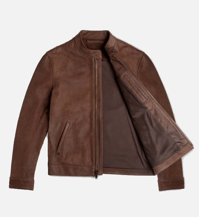 Men's Angelo Cafe Racer Leather Jacket