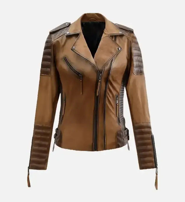 Women's Charlotte Burnt Tan Leather Jacket